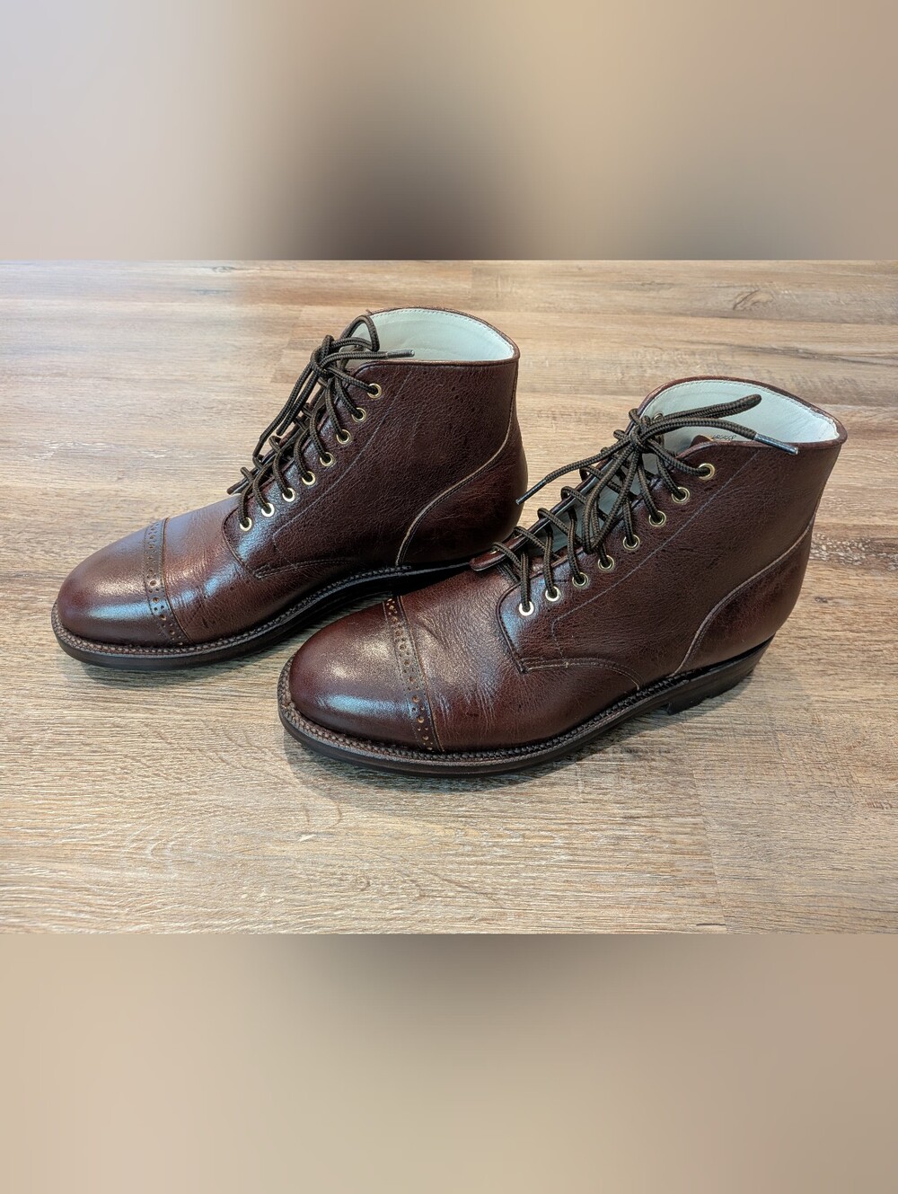 Grant Stone Garrison Boot In Crimson Kudu Leather Mens Size 9.5 E - Picture 3 of 8